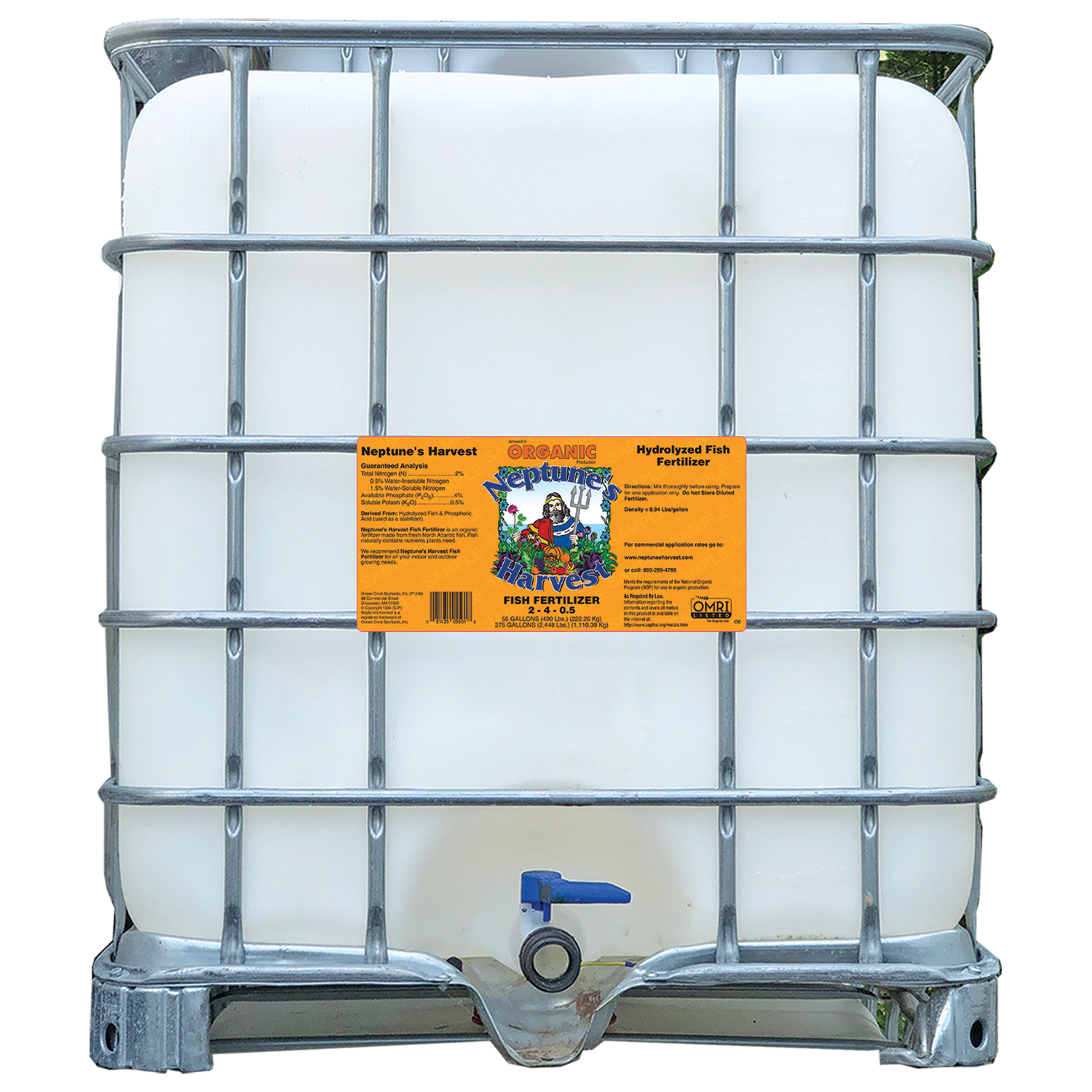 Neptune's Harvest Hydrolyzed Fish 275 Gal Tote Hf275 Product Image
