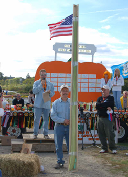 Joe Jutras with a world-record long gourd