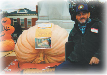 Charles Houghton Sr. with a record giant pumpkin